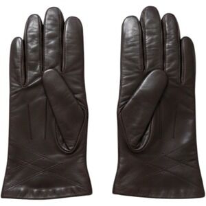 Fownes Women's Gloves Dark Brown Genuine Leather Acrylic Lined  Size 6.5 Vintage